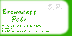 bernadett peli business card