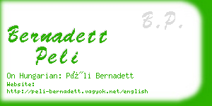 bernadett peli business card